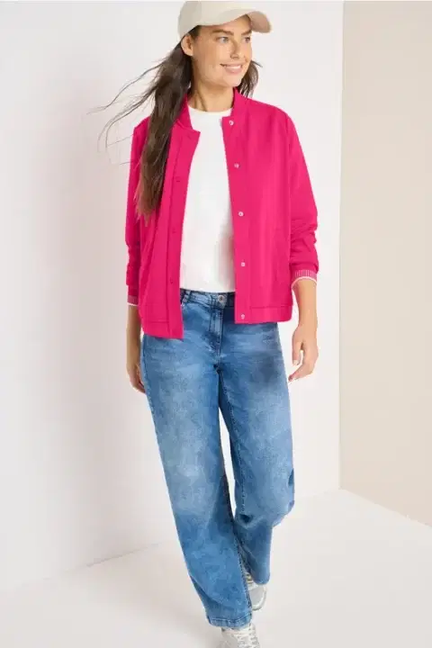 Cecil Pink College Bomber Jacket