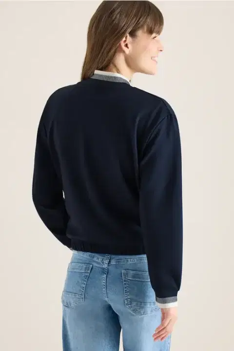 Cecil Navy Jersey Jacket