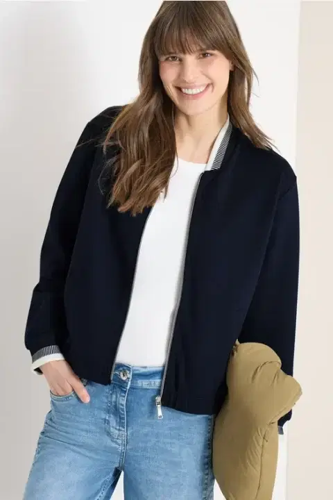 Cecil Navy Jersey Jacket