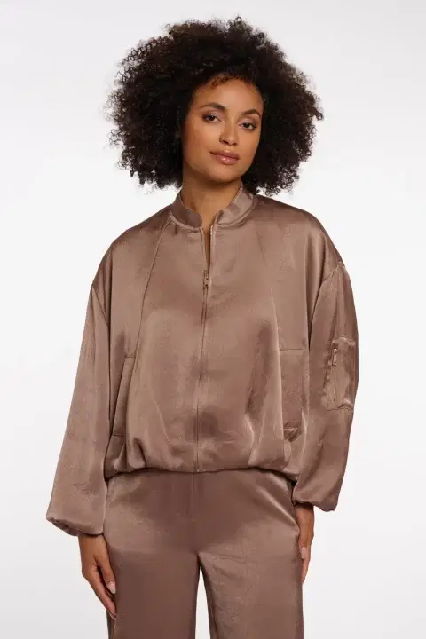 Flore Slate Bark Bomber Jacket