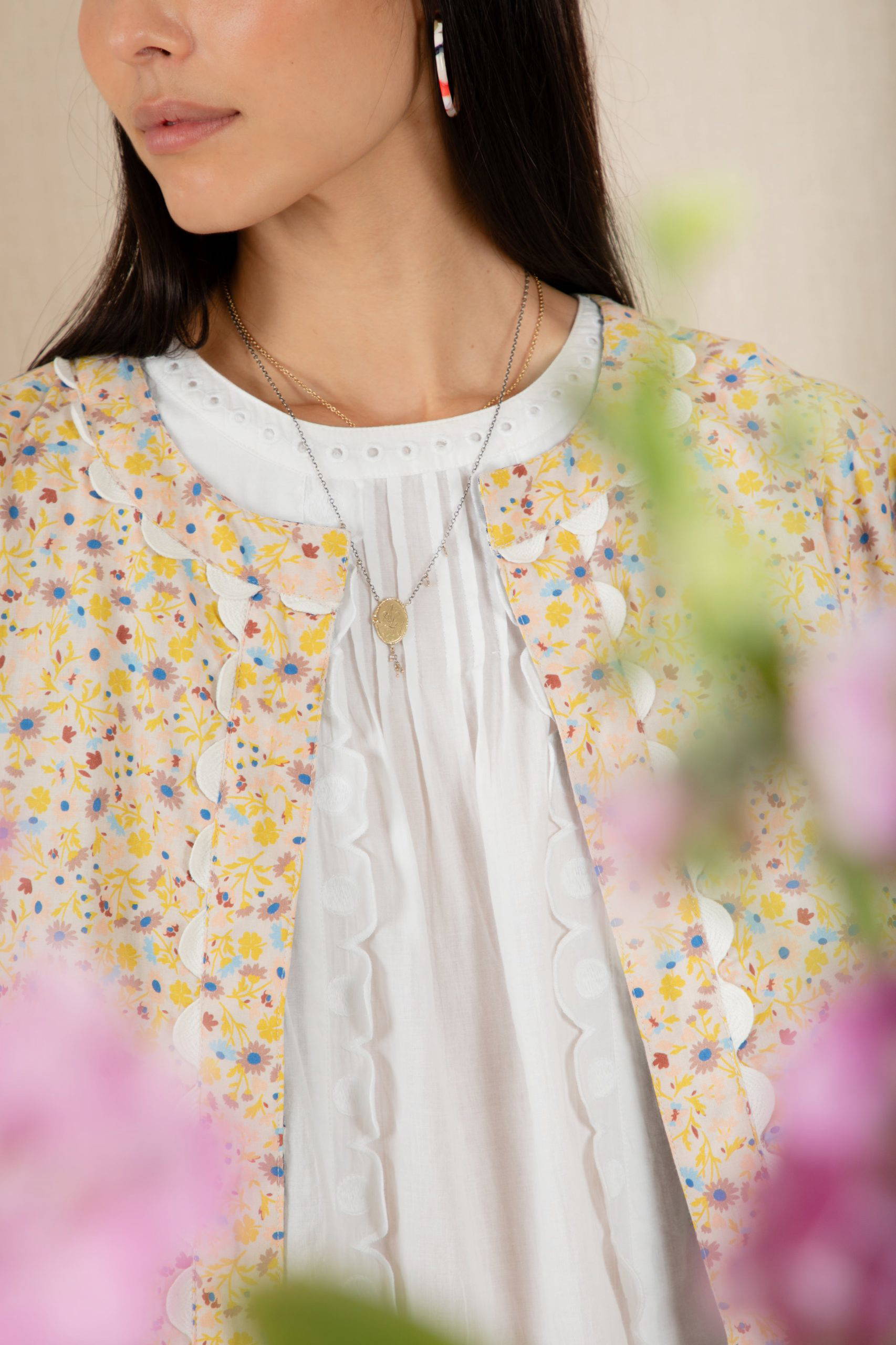 Vida Reversible Jacket - Navy / Lemon Zest - Image 6