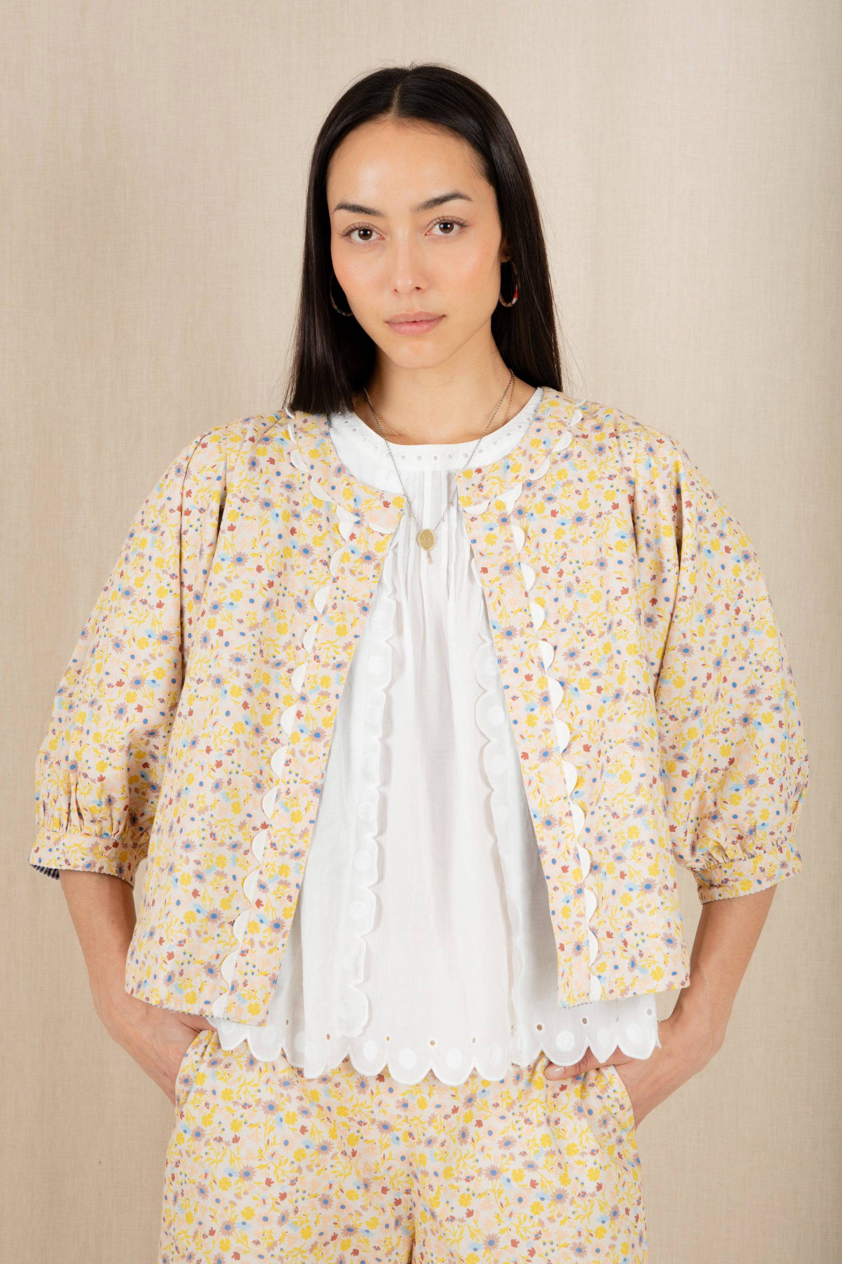 Vida Reversible Jacket - Navy / Lemon Zest - Image 8