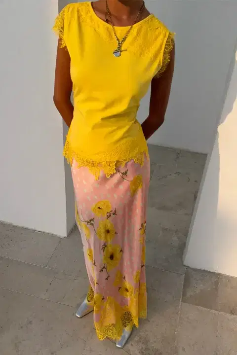 Pink Fawn Midi Maeva Skirt