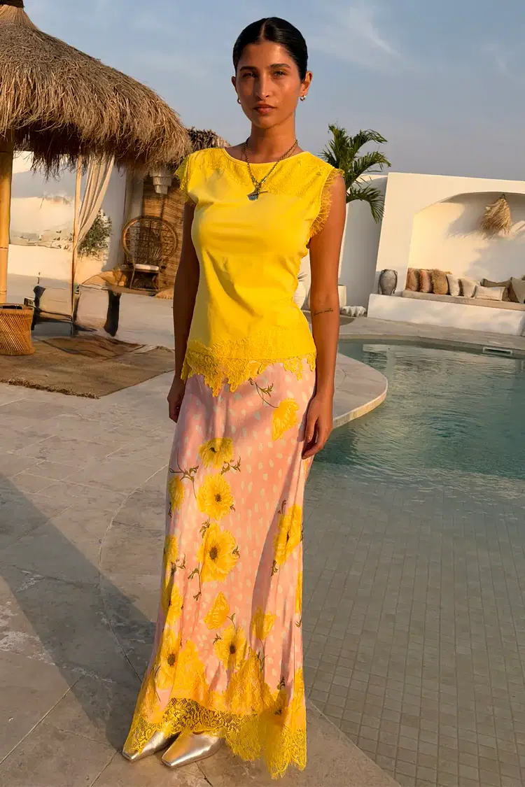 Pink Fawn Midi Maeva Skirt