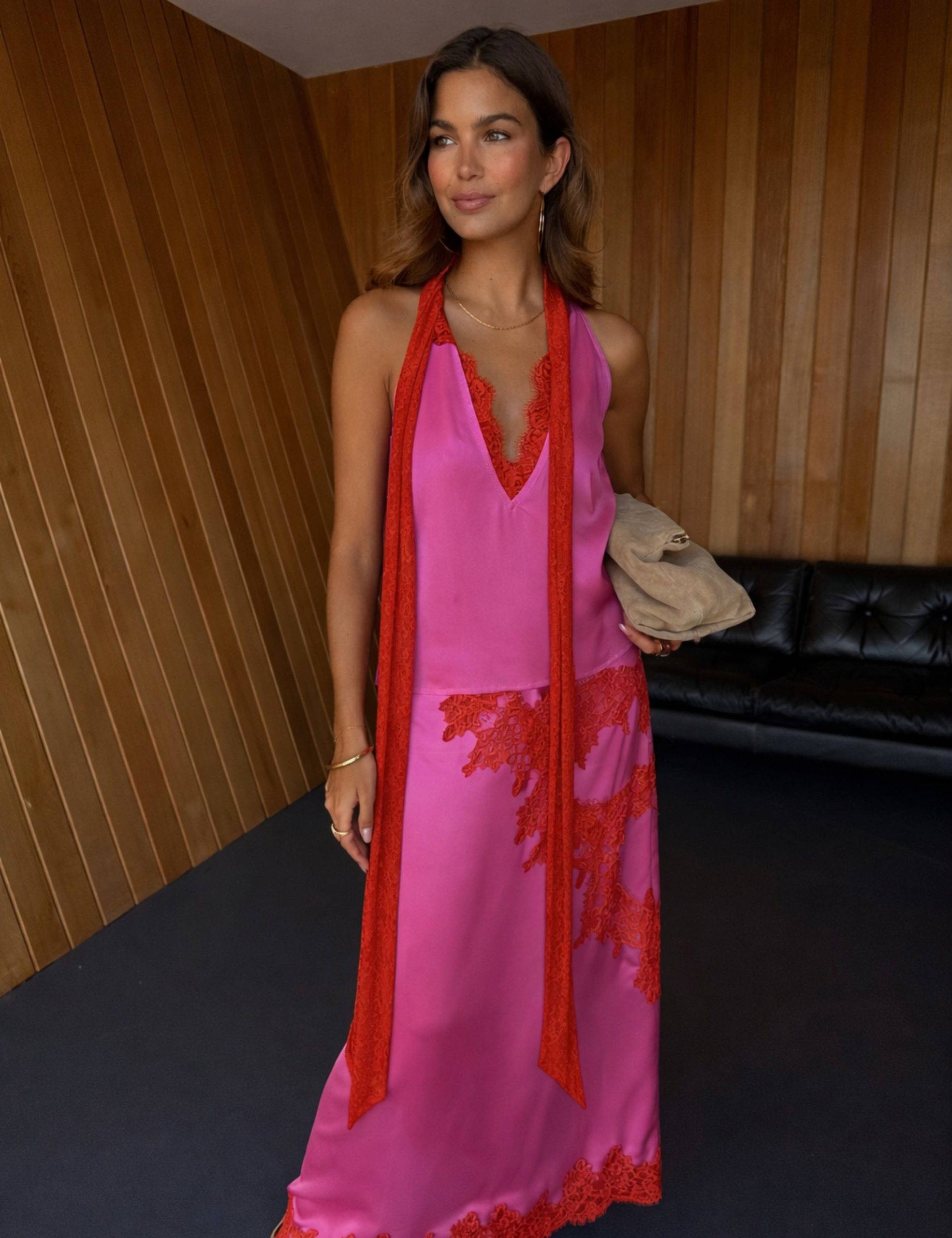 Pink & Red Lace Lily Skirt - Image 2