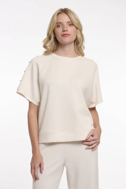 Tate Half Sleeve Top with Buttons