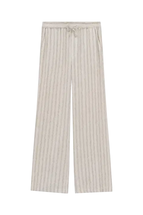 Beige Linen Mix Trouser