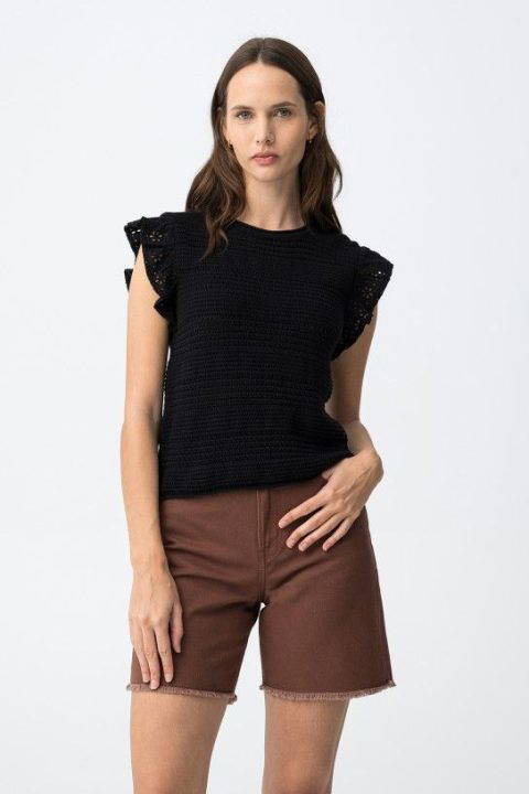 Ashera Black Knit Top