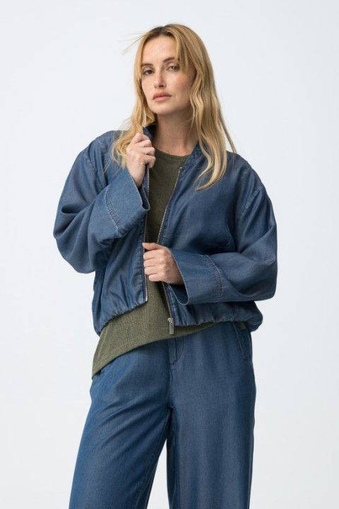 Cristal Denim Bomber Jacket