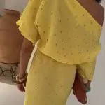 Never Fully Dressed Yellow Plisse Dress