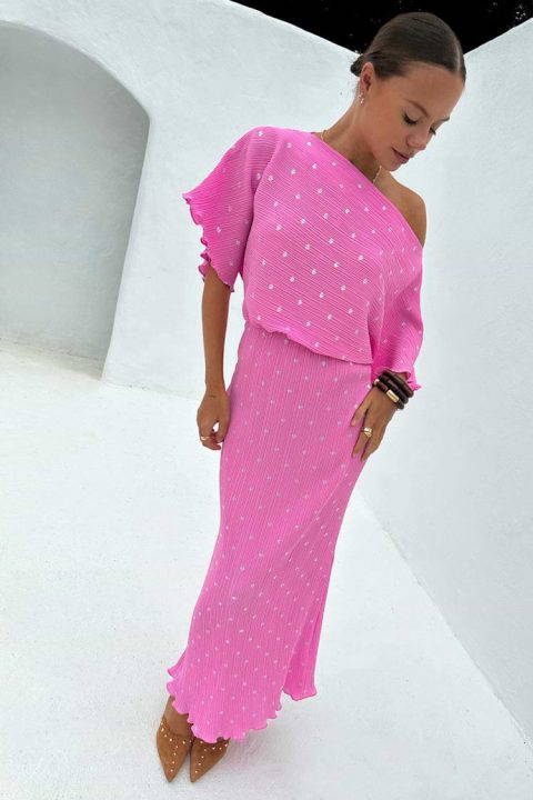 Never Fully Dressed Pink Tilly Plisse Dress