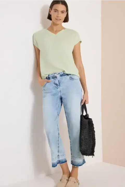 Short Sleeve Blouse Matcha Lime Top