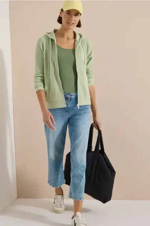 Cecil Matcha Lime Zip Hoodie
