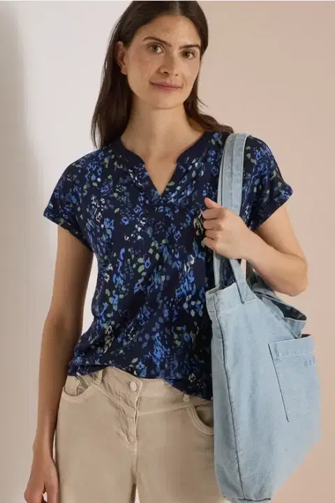 Cecil Navy Print Top