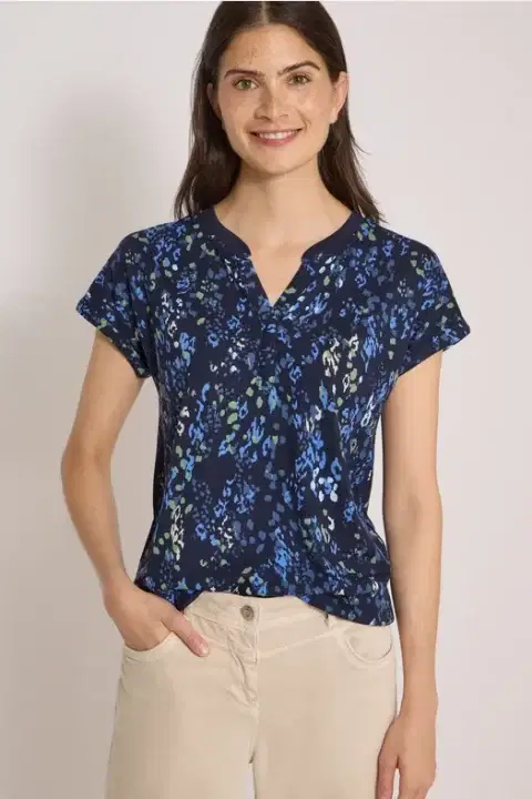 Cecil Navy Print Top