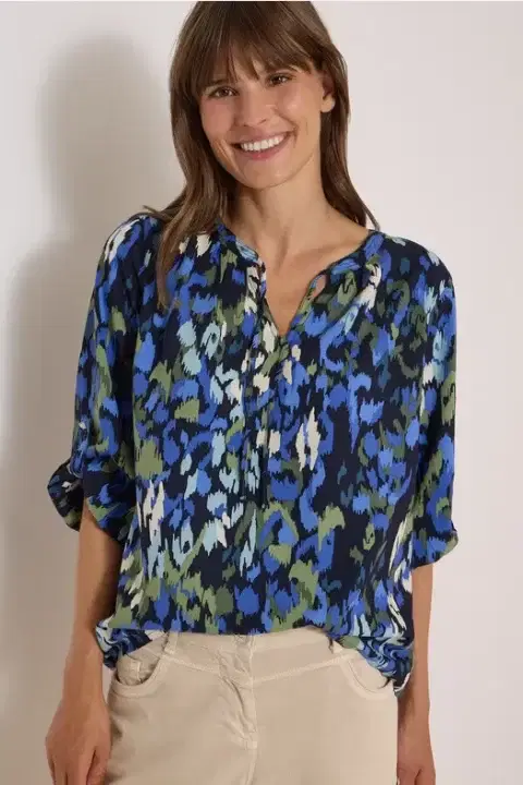 Cecil Blue Print Blouse