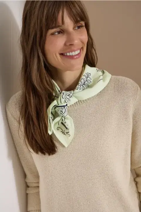 Cecil Lime Paisley Print Bandana