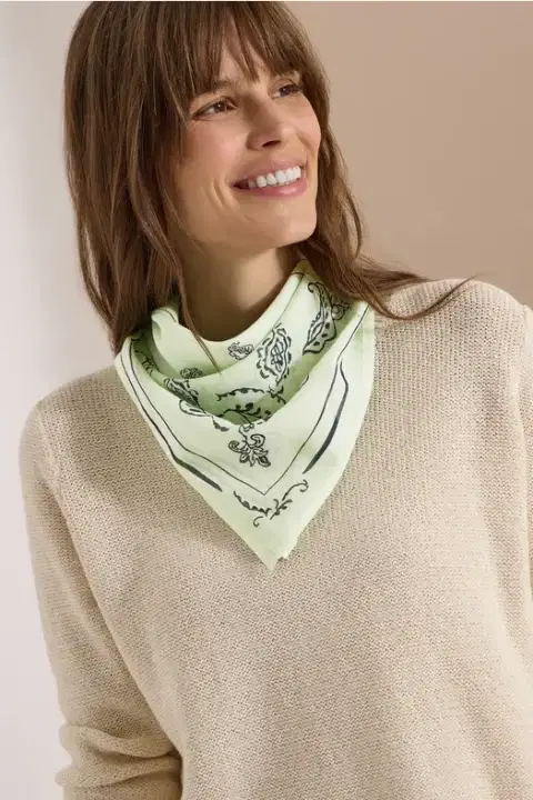 Cecil Lime Paisley Print Bandana