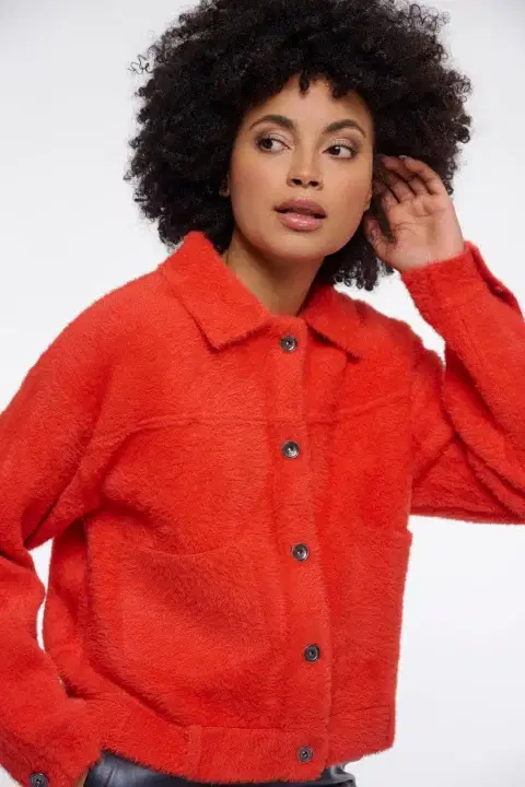 Bubbly Luminous Red Cardigan