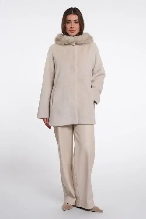 Mans Birch Faux Fur Coat