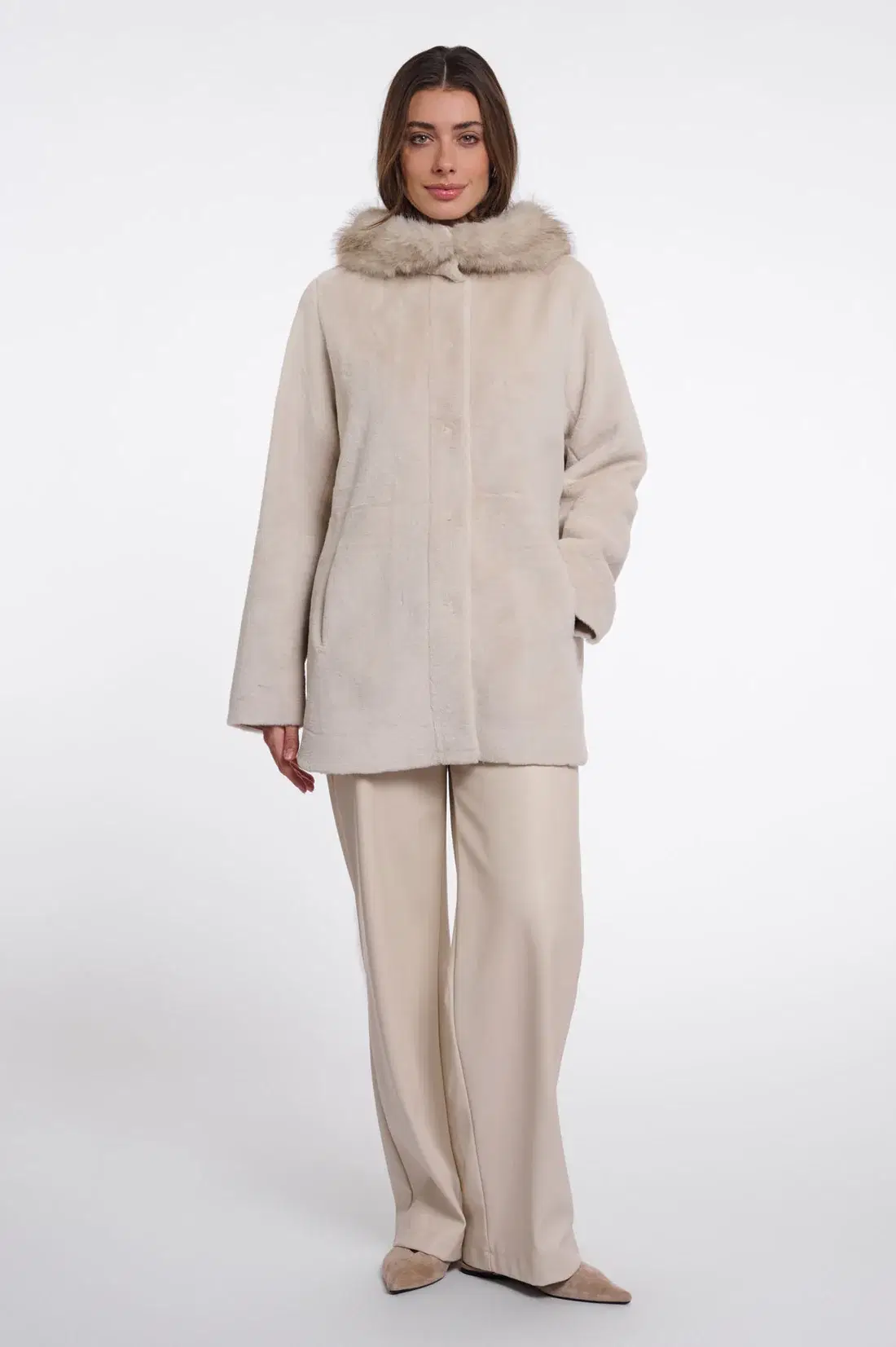 Mans Birch Faux Fur Coat - Image 2