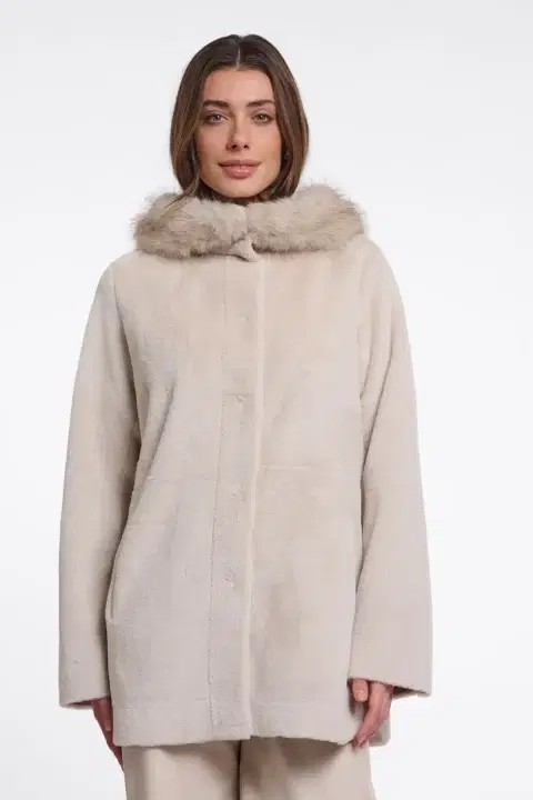 Mans Birch Faux Fur Coat