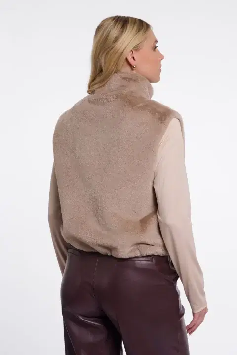 Nikki Oat Faux Fur Gilet