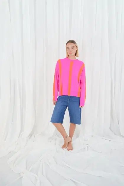 Reno Neon Pink/ Neon Orange Sweater