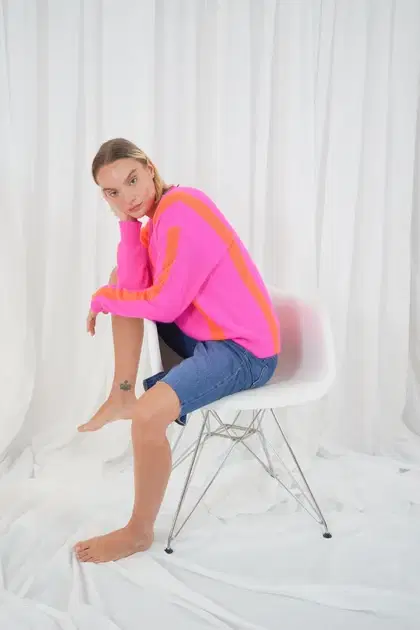 Reno Neon Pink/ Neon Orange Sweater