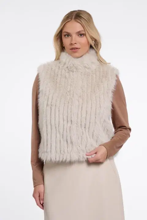 Dava Birch Faux Fur Gilet