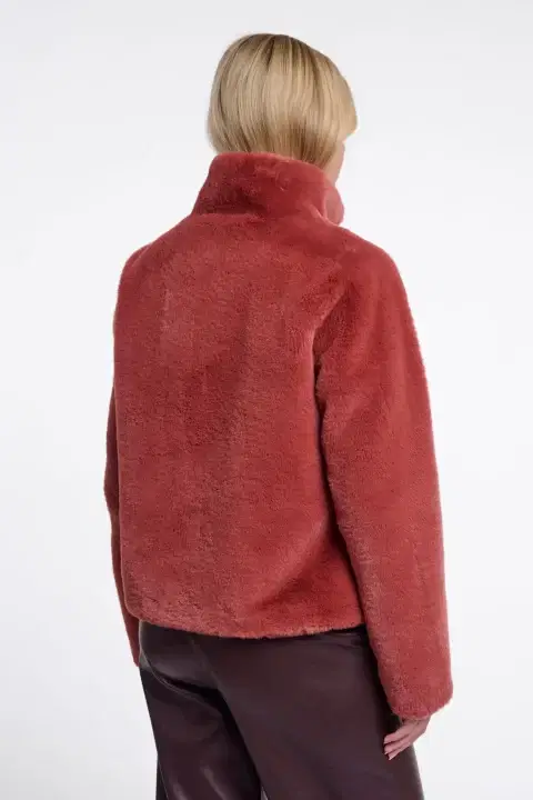 Vie Antique Rouge Faux Fur Jacket