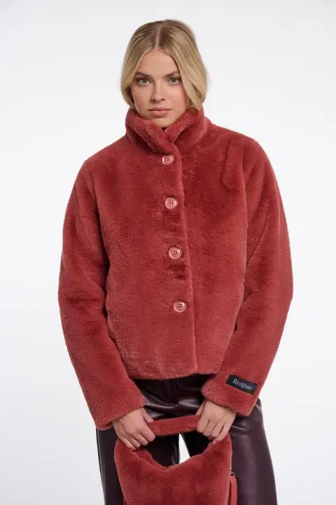 Vie Antique Rouge Faux Fur Jacket