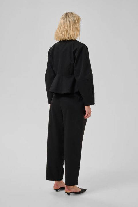 Evie Black Barrel Trousers