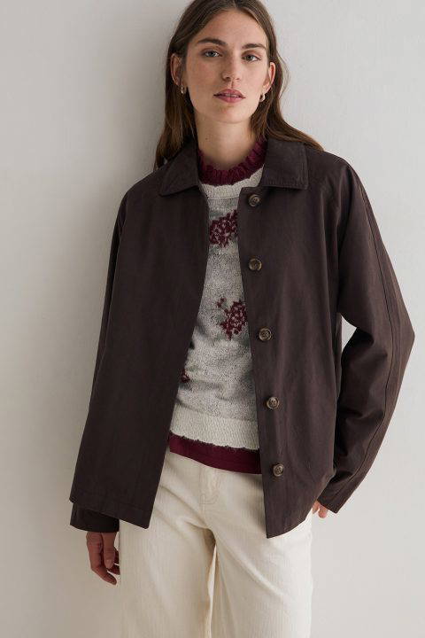 Brown Short Trench Coat