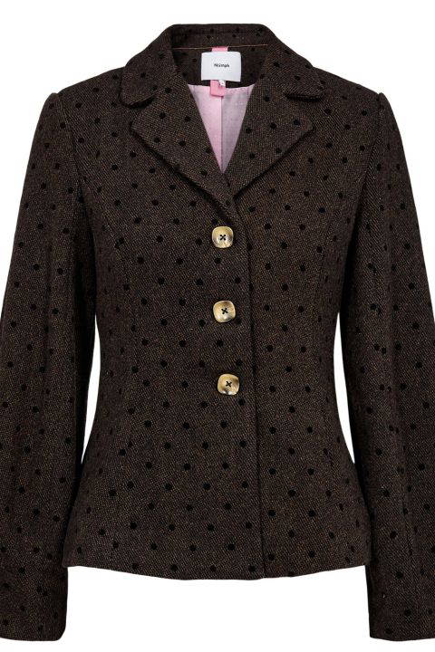 Nuamia Black Coffee Polka Dot Blazer