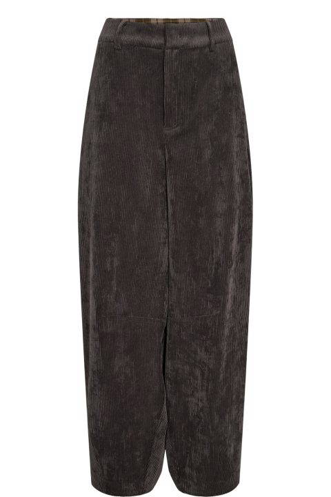 Nucelise Asphalt Corduroy Barrel Trousers
