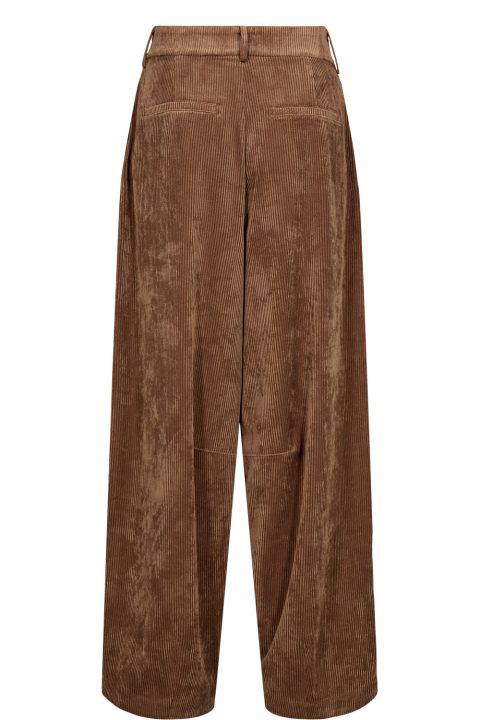 Nucelise Deep Taupe Barrel Corduroy Trousers