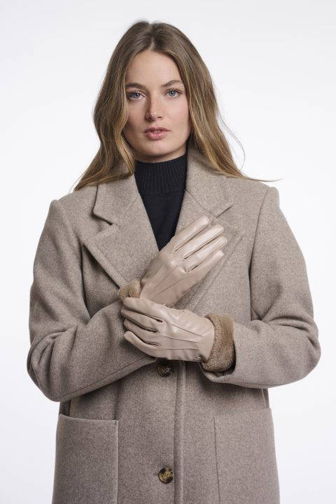 Arca Pearl Taupe Faux Fur Gloves