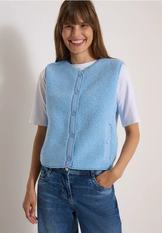 Cecil Blue Teddy Gilet - Image 2