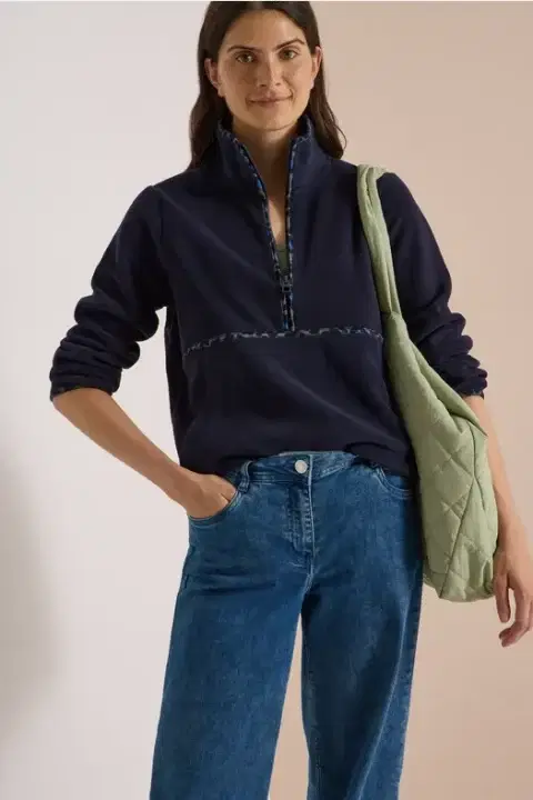Cecil Navy Fleece Sweatshirt