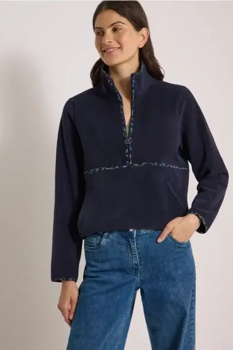 Cecil Navy Fleece Sweatshirt