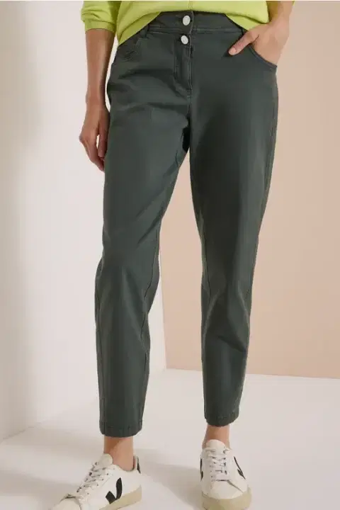 Cecil Faded Olive Barrel Trousers