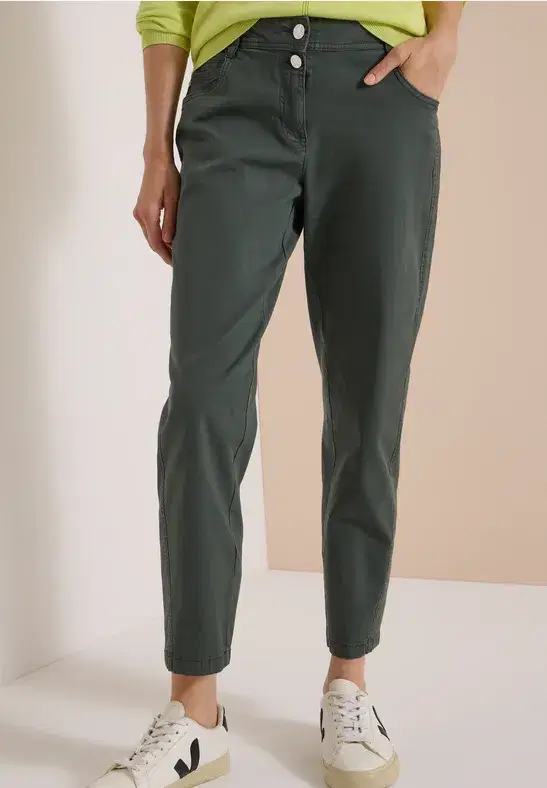 Cecil Faded Olive Barrel Trousers - Image 2