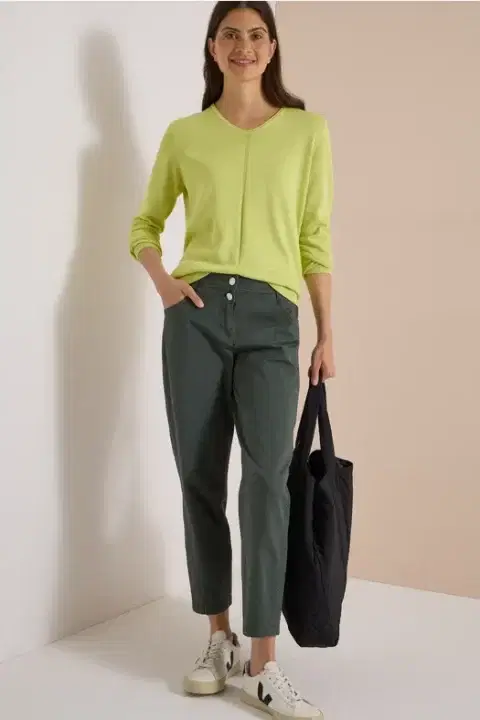 Cecil Faded Olive Barrel Trousers