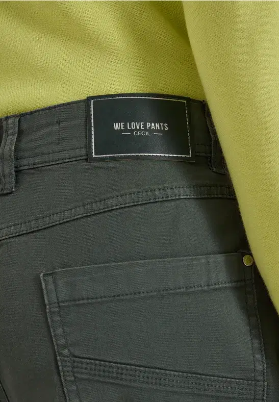 Cecil Faded Olive Barrel Trousers - Image 4