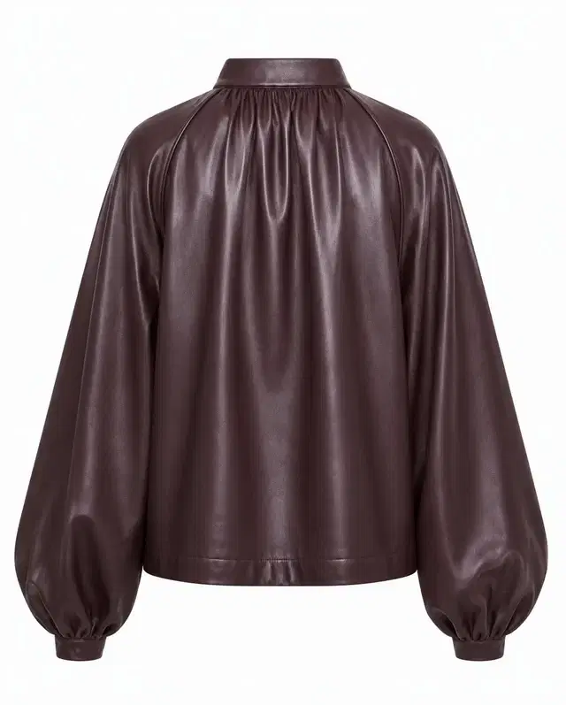 Seorak Plum Fuax Leather Blouse - Image 6