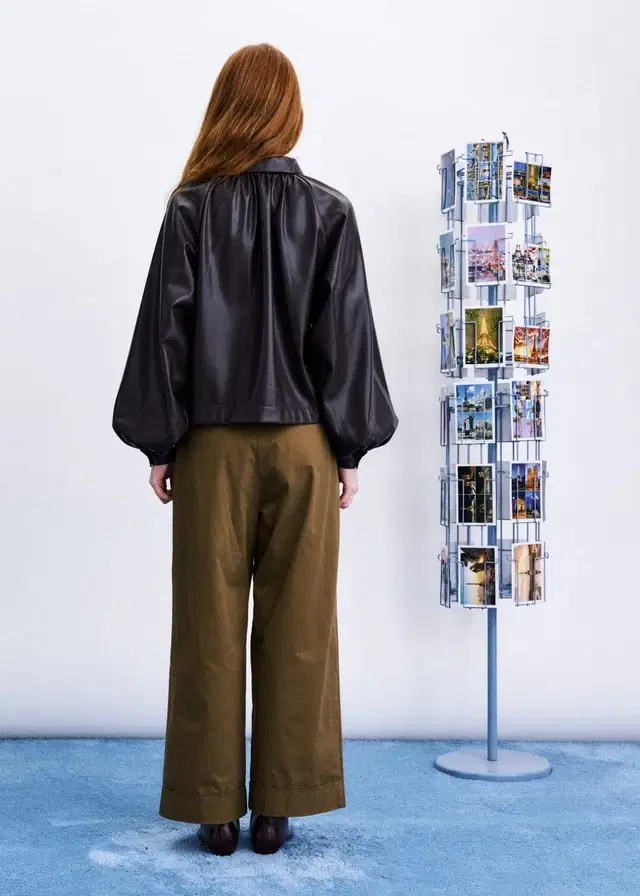 Seorak Plum Fuax Leather Blouse - Image 3