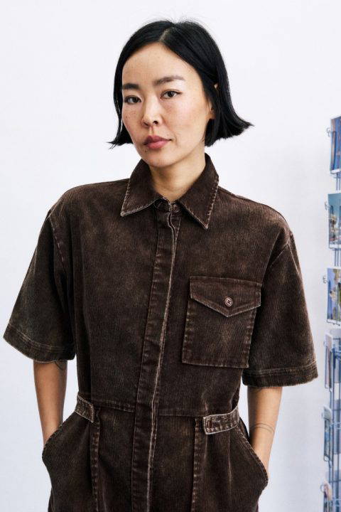 Margate Brown Corduroy Jumpsuit