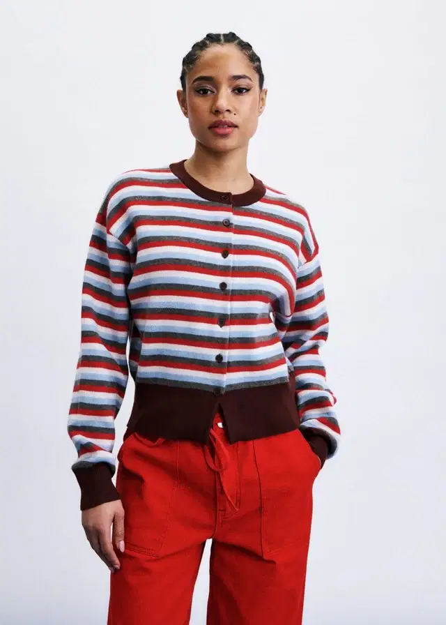 Shibuya Red Cardigan & Scarf Set - Image 2