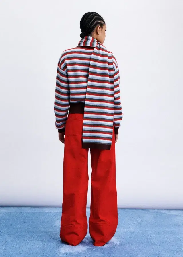 Shibuya Red Cardigan & Scarf Set - Image 4